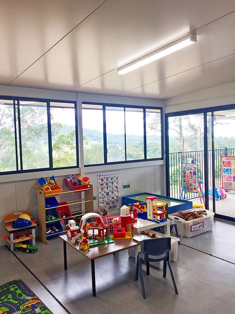 The scenic view from the new preschool classroom.