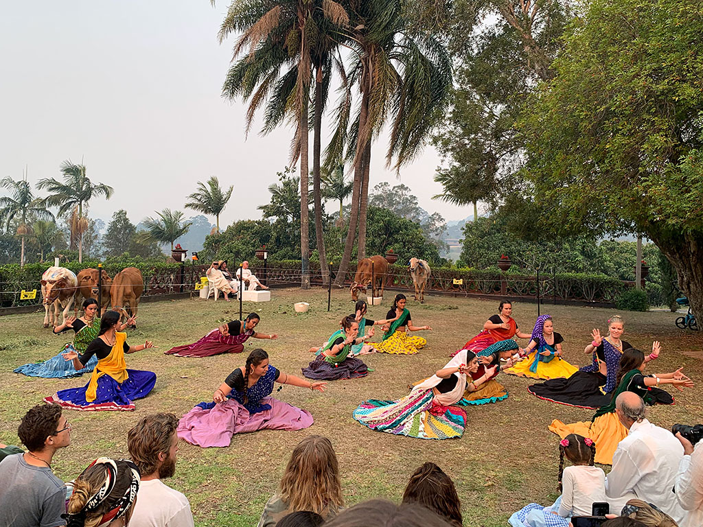 The folk dance performed for the Gopastami Festival set the scene for the event celebrating Krishna’s herding the cows to the forest for the first time.